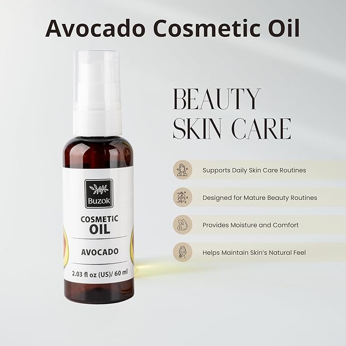 Cosmetic Carrier Oil Collection – Natural Plant Oils for Skin Care, Massage & DIY Beauty Use – Multiple Oils Available – For External Cosmetic Use (Avocado)