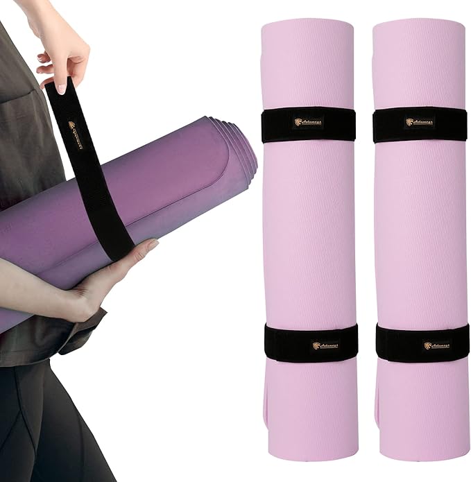 Aolamegs Yoga Mat Strap,Heavy Duty Bungee Straps Band,Wrap Organizer for Yoga Mat/Workout/Exercise(20" L x 2" W)