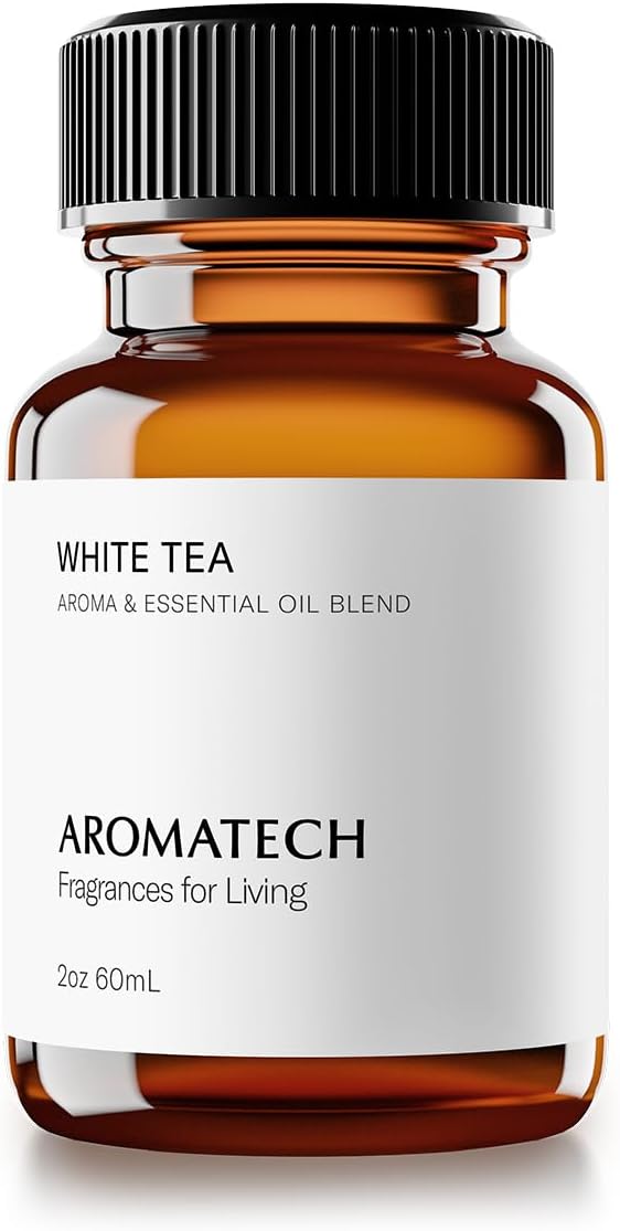 Aromatech White Tea Aroma Essential Oil Blend: Luxury Hotel inspired Aromatherapy with White Tea, Orange & Palo Santo for Ultrasonic Diffusers & Nebulizers - 2 fl oz, 60 mL