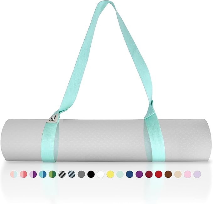 Tumaz Yoga Mat Strap [MAT NOT Included] (2 Sizes) with Extra Thick & Comfy Delicate Texture, Adjustable Yoga Mat Carrier
