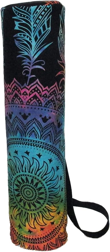 INDIAN CRAFT CASTLE ICC Yoga Mat Bag Carrier Full-Zip Exercise Yoga Mat Carry Bag for Women Men with Multi-Functional Storage Pockets and Adjustable Shoulder Strap 26X6 Inches
