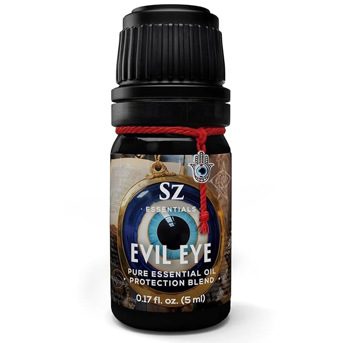 Evil Eye Protection Pure Essential Oil Blend - All-Natural Oils for Spells, Cleansing, Amulets & Rituals - Safeguard Against Negativity Evil & Harm -Therapeutic Grade & Vegan (5ml)