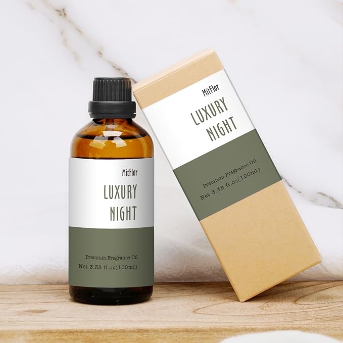 Luxury Night Fragrance Oil, MitFlor Hotel Diffuser Scent Essential Oil, 3.38 OZ/100ML, Inspired by Marriott Hotel, Large Size Premium Fragrance Oil for Soap & Candle Making