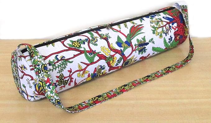 INDIAN CRAFT CASTLE ICC Yoga Mat Bag Carrier Full-Zip Exercise Yoga Mat Carry Bag for Women Men with Multi-Functional Storage Pockets and Adjustable Shoulder Strap 26X6 Inches