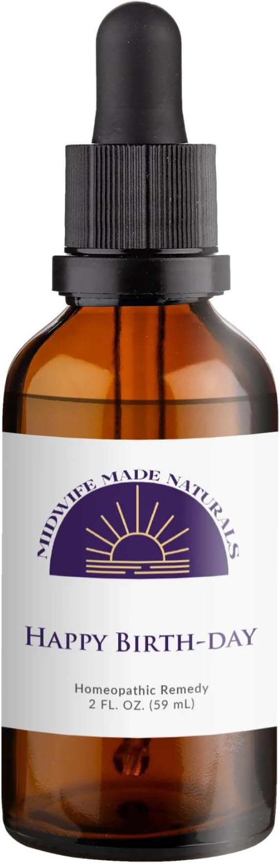 Happy Birth-Day from Midwife Made Naturals - All Natural, Liquid Homeopathic Remedy Drops, Non-GMO, 2 FL. OZ. Preparacion para El Parto, Todo Natural, Homeopático
