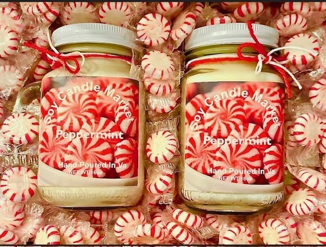 Soy Scented Candles | Handmade & Highly Aromatic Candles Burns Upto 85 Hours in Glass Jar - Perfect for Home Decor, Wedding, Birthday, Dinner (Peppermint, 12 oz)
