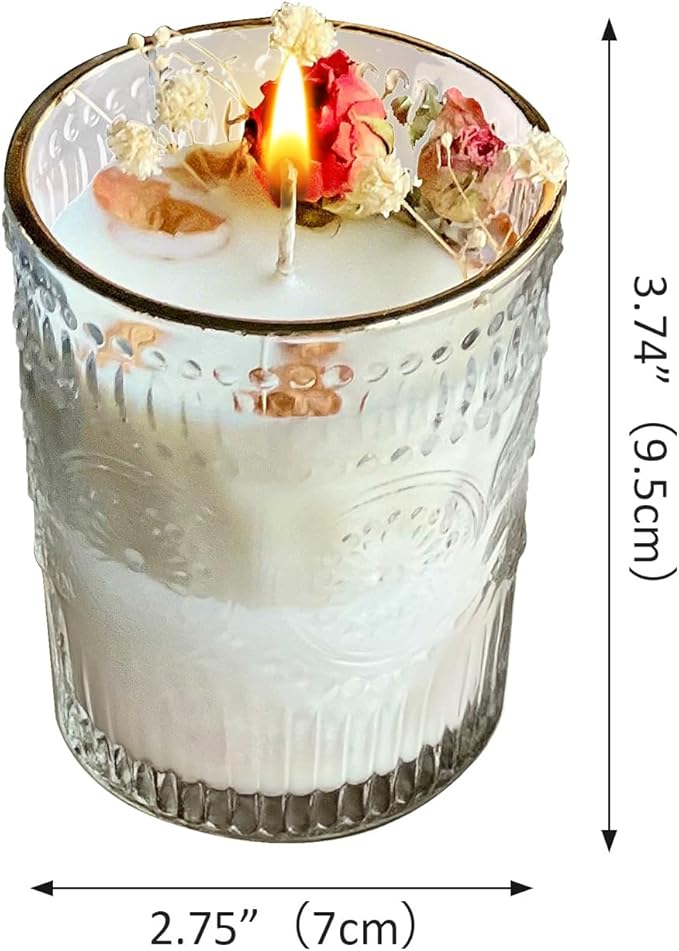 Rose Blooming Charm Scented Candle - 36H Long-Lasting, Soy & Beeswax Blend 7oz Jar Candle, Luxury Floral Scent for Home Decor, Relaxation & Gifts