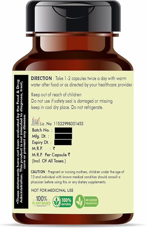 Moringa Extract 500mg - 60 Vegetarian Capsules | Moringa Oleifera | All Natural | 100% Vegan | Gluten-Free.
