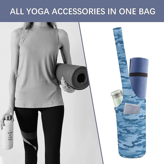 Meaudiwes Stylish Yoga Mat Bags Sports Yoga Totes Fits Most Size Mats Exercise Mat Carrier Storage Bag Yoga Gifts for Women