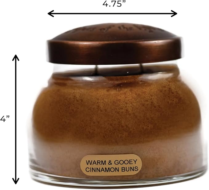 A Cheerful Giver - Warm & Gooey Cinnamon Buns Mama Scented Glass Jar Candle (22oz) with Lid & True to Life Fragrance Made in USA