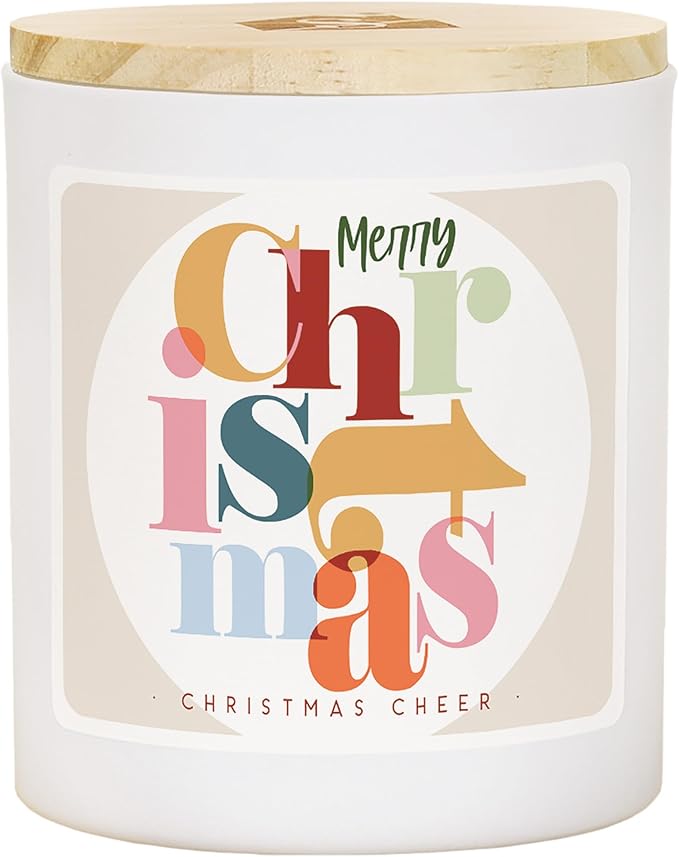 Simply Said, INC Merry Christmas Candle, Christmas Cheer Scented 2 Wick 11 oz Premium Soy Candle, Hand Poured in USA, CDL1380