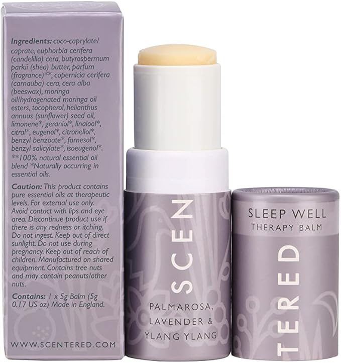 Scentered Sleep Well Aromatherapy Essential Oils Balm Christmas Stocking - for Restful Sleep & Bedtime Relaxation - Lavender, Chamomile, Ylang Ylang - Self-Care Stocking Stuffers for Women