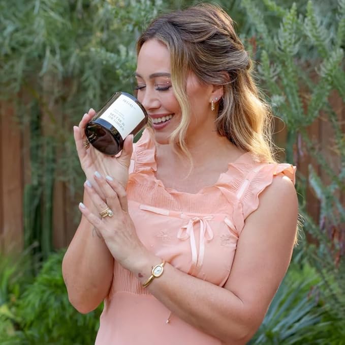 Hilary Duff’s Below 60 Scented Candle | Meet Me in The Garden | Clean-Burning | Hand-Made with Paraffin-Free Soy Wax | 40 hr Burn Time | Black Currant, Rose, Violet Leaf (7.2oz)