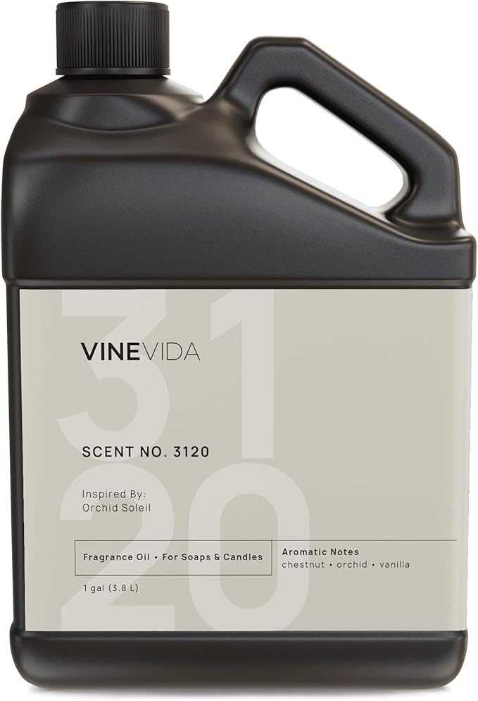 VINEVIDA Scent NO. 3120 Fragrance Oil - 1 Gallon (8lbs) - Inspired by: Orchid Soleil Fragrance Oil for Candle Making - Made in USA Candle Scents Scents for Soap Making