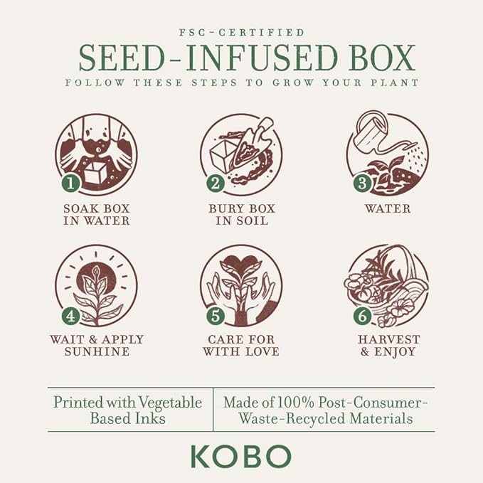 KOBO Sweet Sunflower Candle with Plantable Box (9 oz) | Plant The Box Collection, 100% Pure Soy Wax Candles | Hand-Poured in USA | Long Lasting 60 Hour Burning Candles | Scented Candles for Home