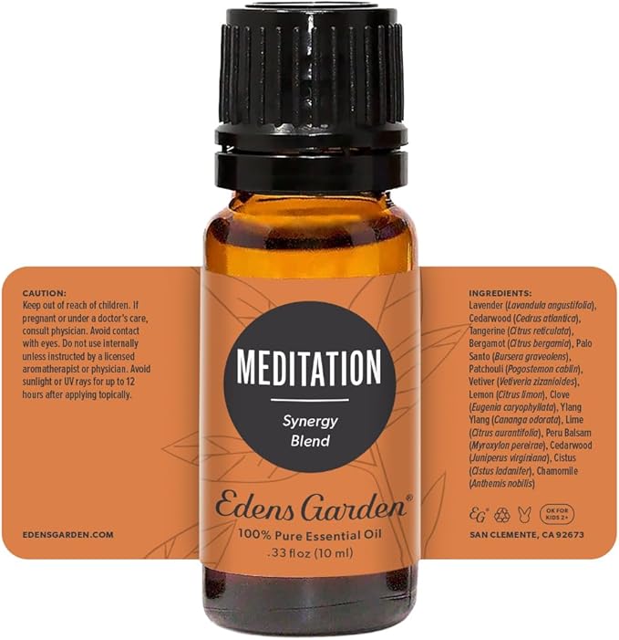 Edens Garden Meditation Essential Oil Blend- 100% Pure Premium Grade, Undiluted, Natural, Therapeutic, Aromatherapy, The Best for Diffusing, Candle, Humidifiers, Kid Safe 10 ml (.33 fl oz)