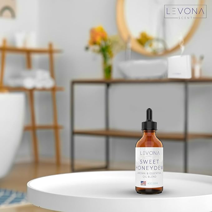 Levona Scent Oil Diffuser Essential Oils: Essential Oils Home Luxury Scents - Sweet Honeydew Essential Oil - Sweet & Fresh Notes of Nectarine and Floral Rose Essential Oil - 120 Ml Fragrance Oils