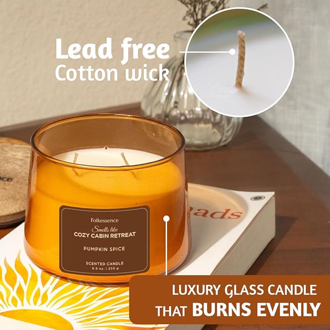 250g. Candles Smells Like Cozy Cabin Retreat - Pumpkin Spice