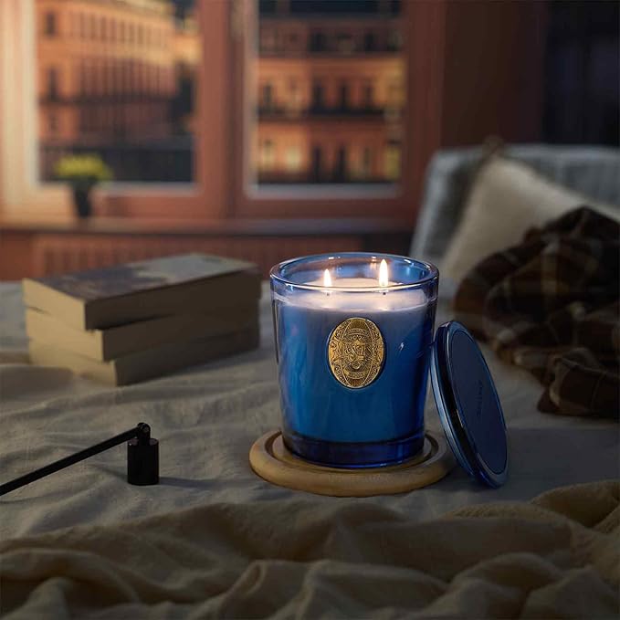 M&SENSE Large Two-Wick Summer Soy Candle | Ocean Dream & Blule | 19.8 oz, 120H Burn Time | Luxury Scented Candle for Relaxation, Gifting, Home Décor | Ideal for Bedroom, Office, Party Ambiance