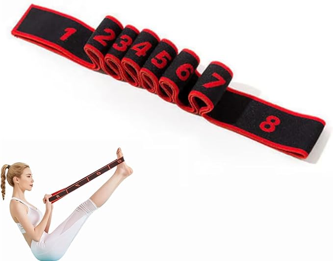 Fitness Resistance Band for Stretching and Yoga, Numbered Resistance Band, Elastic Stretching Strap for Yoga, Stretching, Pilates, Fitness, Durable Stretching Equipment