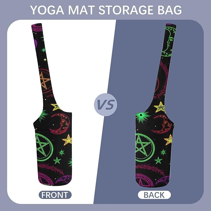 Meaudiwes Yoga Mat Bag for Women, Stylish Yoga Mat Tote Sling Carrier Bag, Long Strap Exercise Mats Totes Sport Storage Bag
