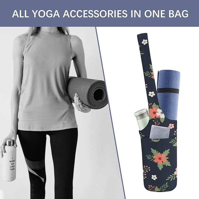 Meaudiwes Large Size Yoga Mat Bag with Long Strap, Yoga Mats Carrier Storage Bag, Exercise Mat Holder Accessories