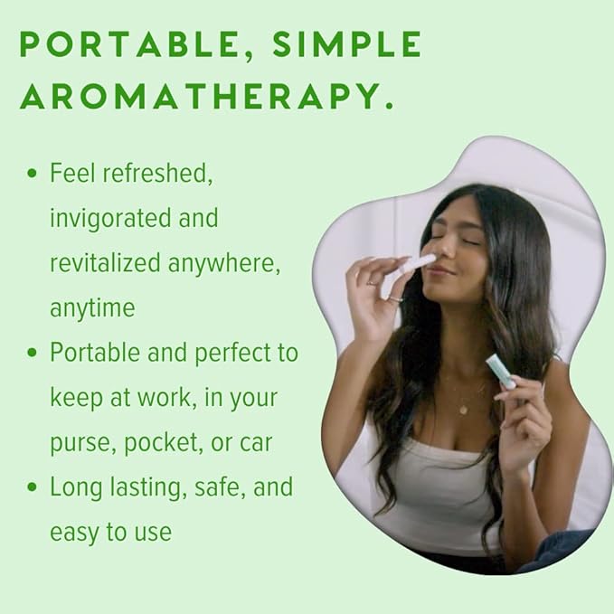 MOXE Peppermint Essential Oil Nasal Inhaler, Therapeutic No-Mess Aromatherapy, Cooling, Refreshing, Invigorating, Uplifts Mood and Positivity, Pure and Undiluted, Made in USA (1 Pack)