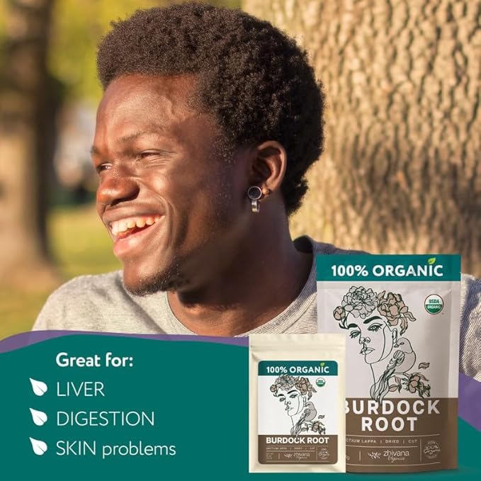 Premium Burdock Root Organic (4oz.) – Great Burdock Tea Loose - Raiz de Bardana Organica – Support Digestion, Liver, Gut Health