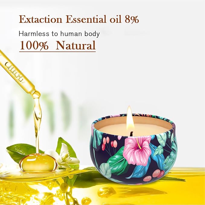 3 Pack Scented Candles Gift, 2.5 oz Aromatherapy Candles for Home Scented, Natural Soy Candles Stress Relief Gift for Women, Portable Small Jar Candles Set Gifts for Christmas, Birthday, Mother's Day