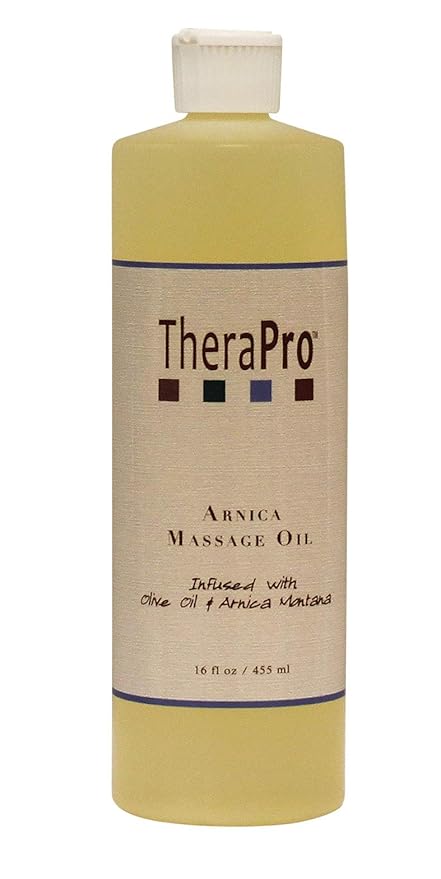 Arnica Massage Oil by Therapro - All Natural - Infused with Olive Oil & Arnica Montana - Great for Sports & Deep Tissue Massage - Arnica Montana for Sore Muscle Relief - Natural Fragrance - 16 oz.