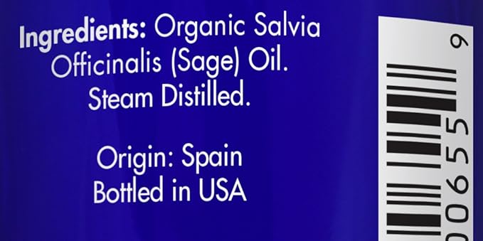 Organic, Sage Essential Oil – 100% Pure, Sage Oil, by Zongle Therapeutics, 1 OZ