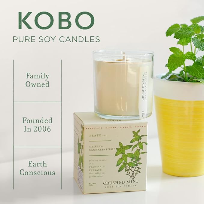 KOBO Red Poppy Scented Candle with Plantable Box (9 oz) | Plant The Box Collection, 100% Pure Soy Wax Candles | Hand-Poured in USA | Long Lasting 60 Hour Burning Candles | Scented Candles for Home
