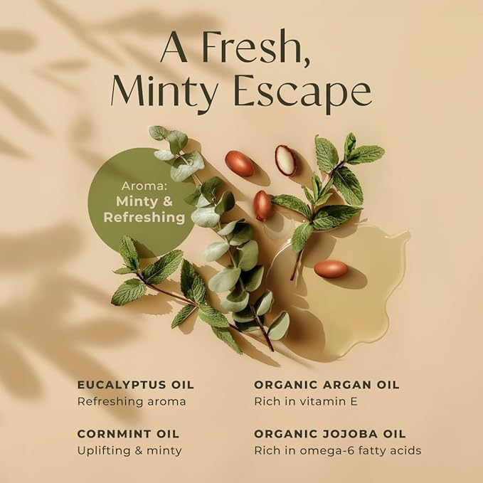Gya Labs Eucalyptus Mint Massage Oil - 6.76 Fl Oz - Non-Greasy Formula for Sore Muscles, Deep Relaxation & All Skin Types - Suitable for Men & Women