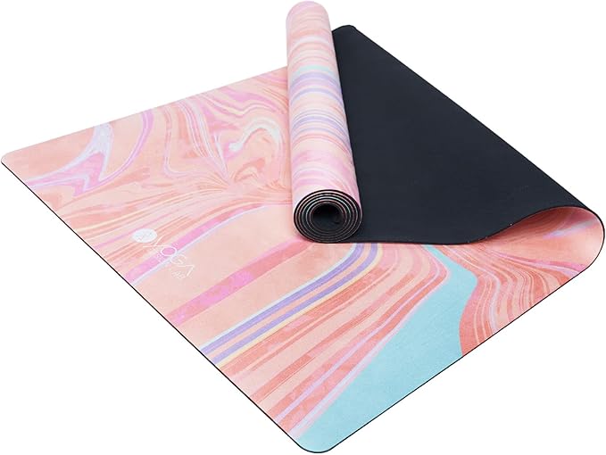 YOGA DESIGN LAB | The Combo Yoga Mat | 2-in-1 Mat+Towel | Eco Luxury | Ideal for Hot Yoga, Power, Bikram, Ashtanga, Sweat | Studio Quality | Includes Carrying Strap!