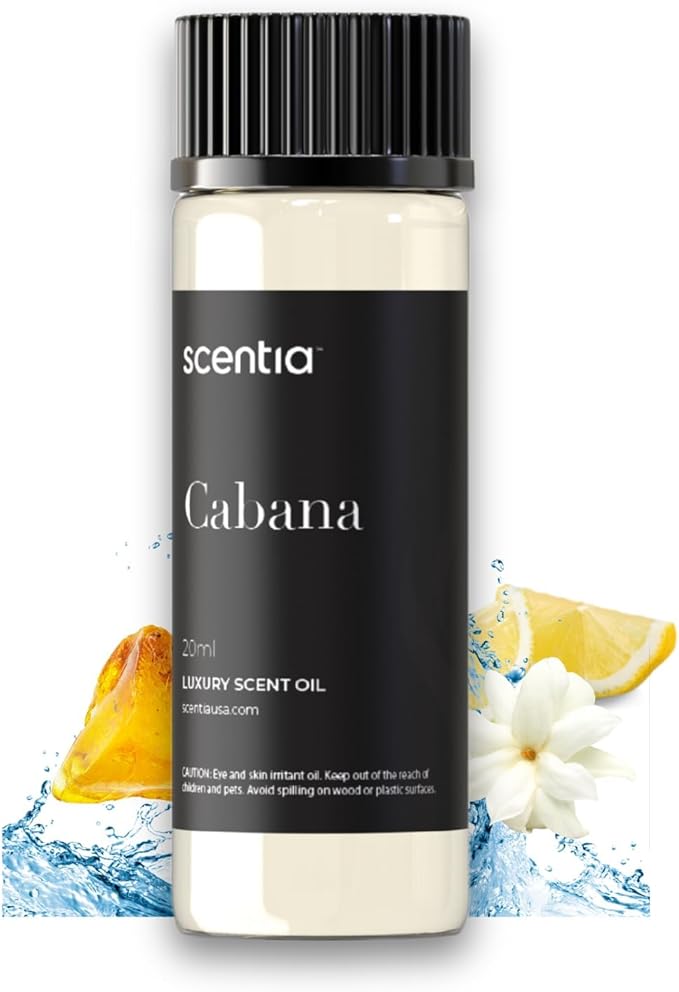 Scentia Hotel Diffuser Oil Inspired by 5-Star Hotel Scent - 20 mL 0.67 fl oz - Fragrance Oil Blend Botanical Jasmine, Bergamot & Fresh Marine Notes Aromatherapy Diffusers - Cabana, Thanksgiving Gift