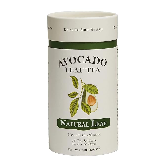 Avocado Leaf Tea – Caffeine-Free Herbal – Smooth, Antioxidant-Rich Wellness Tea – Hot or Cold Brew – All Natural, Non-GMO – 15 Biodegradable Pyramid Sachets