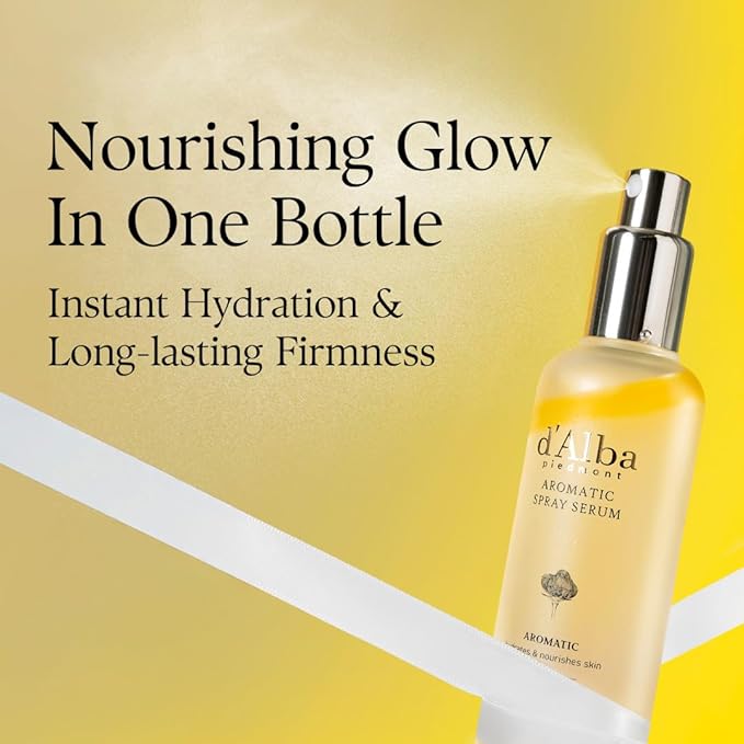 d'alba Piedmont Italian White Truffle First Aromatic Spray Serum, Fragrant VEGAN Glowy Antioxidant Face Mist, Deep Hydration Skin Firmness, Korean Skin Care (4.05 fl.oz)