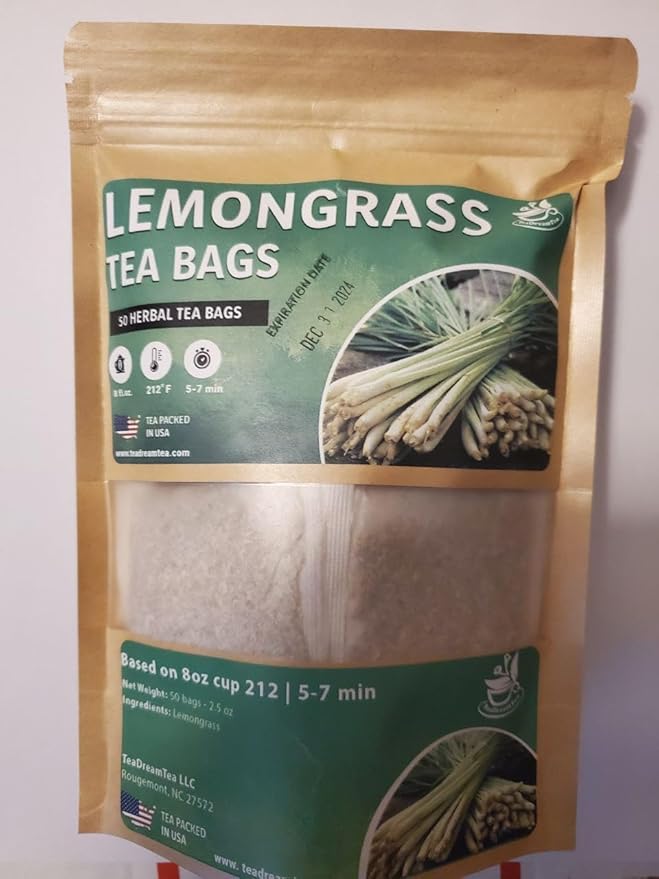 Lemongrass Tea Bags - 300 Bags (Premium Natural Pure Leaf Tea - 300 Count) Gluten-Free and Caffeine-Free Herbal tea for Relaxation, Wallness, Immune Support with Smooth Taste