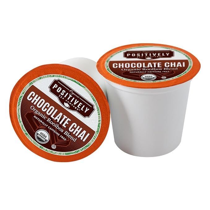 Organic Positively Tea Company, Chocolate Chai Rooibos Tea, K-Cup Compatible, 24 Pods