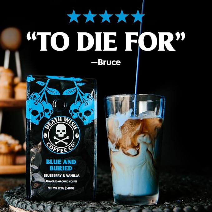Death Wish Coffee, Single Serve Coffee Pods - Fair Trade - Blueberry Vanilla Flavored