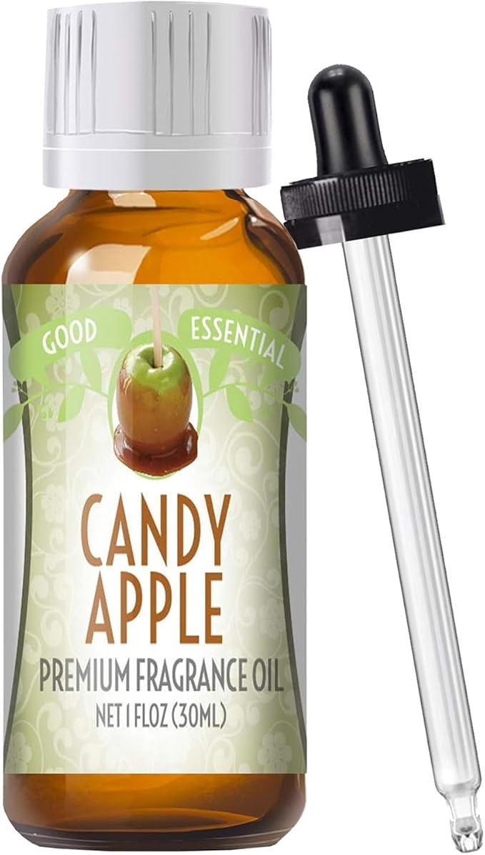 Good Essential - Professional Candy Apple Fragrance Oil 30ml for Halloween, Diffuser, Candles, Soaps, Lotions, Perfume 1 fl oz - Candle Fragrance Oil