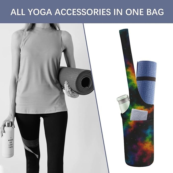 KKdskkds Lovely Pig And HeartYoga Mat Bag Large Opening Long Tote Yoga Mat with Pocket Fit Most Size Mats