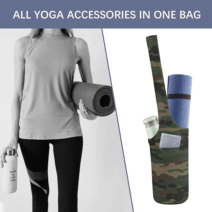 Aiyoolee Yoga Mat Bag Large Tote Carrier Holder with Water Bottle Pocket Yoga Bags