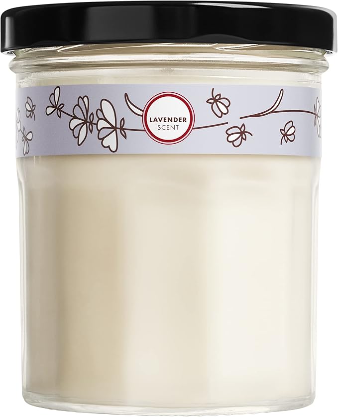 MRS. MEYER'S CLEAN DAY Soy Aromatherapy Candle, 25 Hour Burn Time, Made with Soy Wax and Essential Oils, Lavender, 4.9 oz