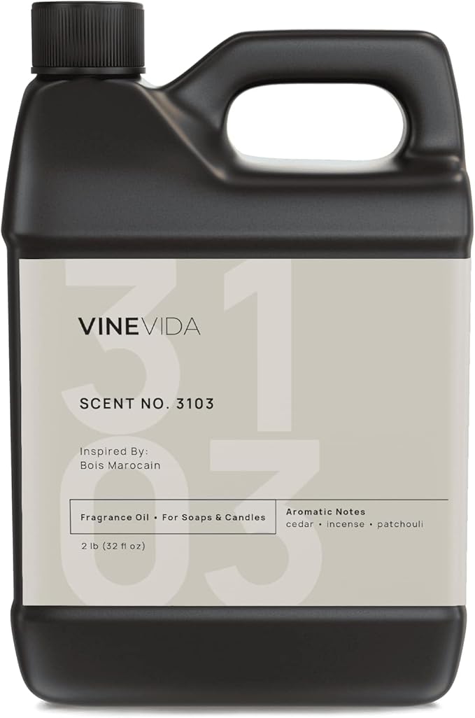 VINEVIDA Scent NO. 3103 Fragrance Oil - 32oz (2lbs) - Inspired by: Bois Marocain Fragrance Oil for Candle Making - Made in USA Candle Scents Scents for Soap Making