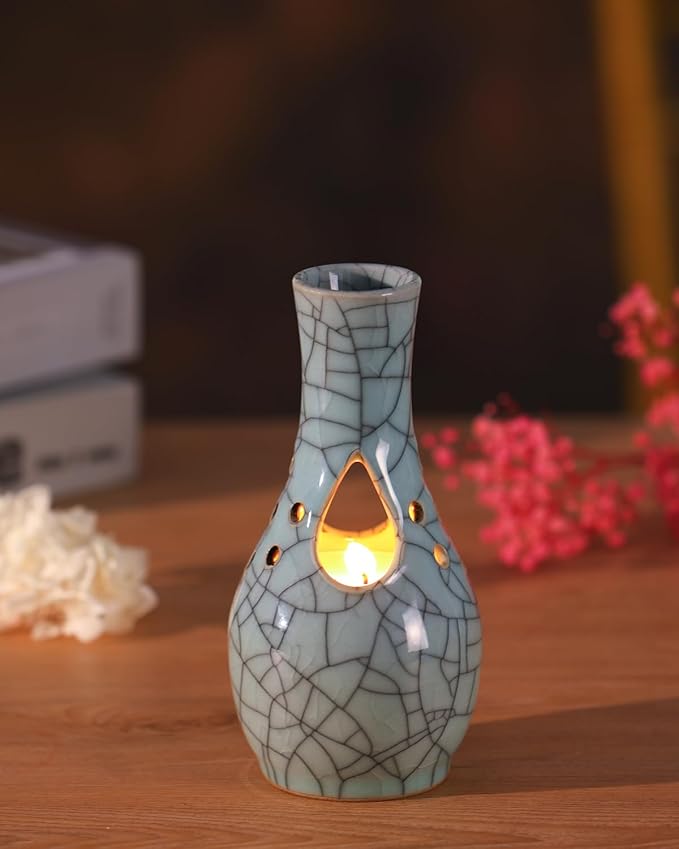Bluebell Candle-Vase 2 in 1,China for Home Decor,Aromatherapy Candle Gifts for Women,Gift for Birthday,Mother's Day,Thanksgiving,Christmas,Hostess/Housewarming Gifts,Soy Wax,8oz,45h Burning Time