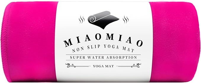 MIAOMIAO Non-Slip Hot Yoga Towel Set, Super Absorbent Microfiber in, 24.5" x 72" - Anti-Slip, Injury Free Design for Pilates, Yoga Mats, Exercise, and Fitness Gear
