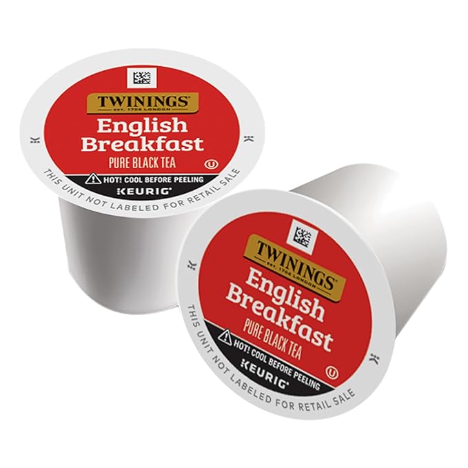 Twinings English Breakfast Black Tea K-Cup Pods for Keurig, 56 Count (Pack of 1) Smooth, Flavourful, Robust, Caffeinated, Enjoy Hot or Iced