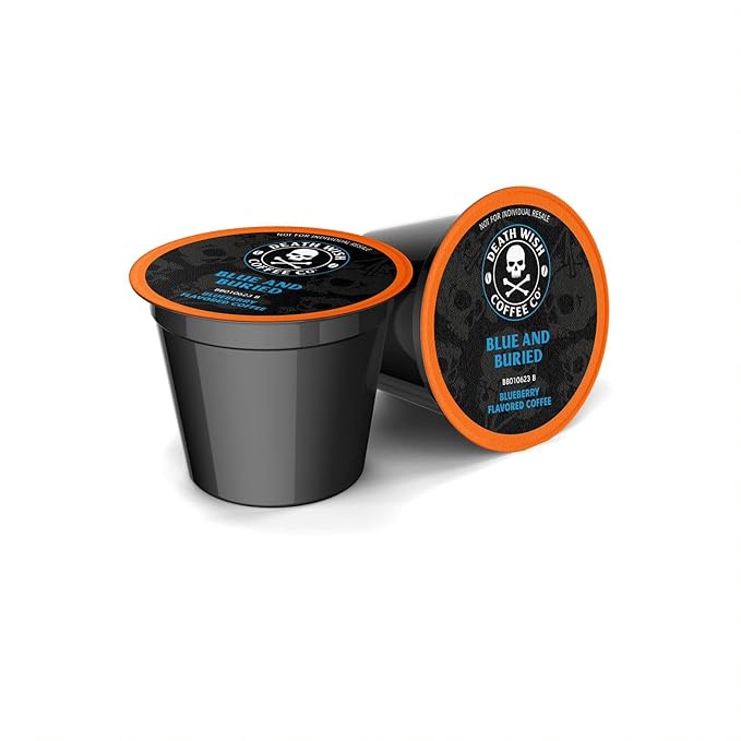 Death Wish Coffee, Single Serve Coffee Pods - Fair Trade - Blueberry Vanilla Flavored