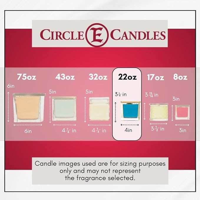 Circle E Candles, Hawaiian Pineapple Scent, Medium Size Jar Candle, 22oz, 2 Wicks